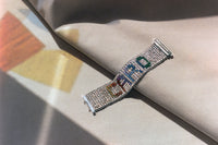 Carolina Bucci Color Field bracelet, made of rows of diamonds and sapphires