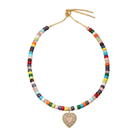 Miami FORTE Beads Necklace with Pavé Cuore Pendant