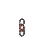 18k black gold three oval links pavé with orange sapphires on white background