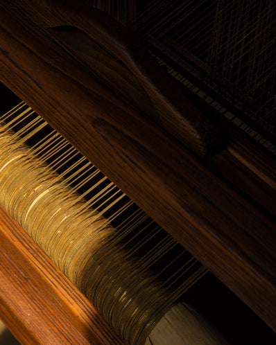 Woven loom in Carolina Bucci's Florence atelier.