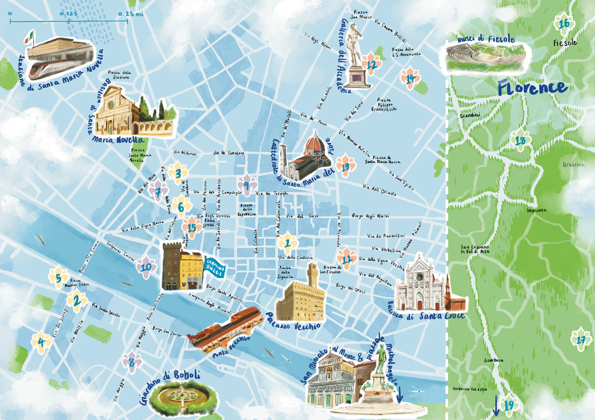 Flrence Map Florence Italy Tourist Attractions Map Metropolitan City Of Florence