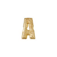 18k Yellow gold florentine frosted finish letter A