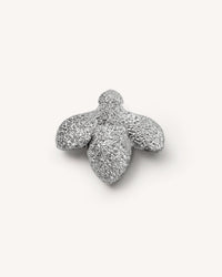 18k white florentine frosted finish yellow gold Forte got lucky ape Bead on white background