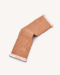 18k rose gold beaded 4 cm woven bracelet on white background