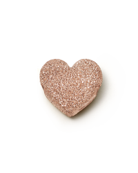 18k rose florentine frosted finish gold cuore bead 