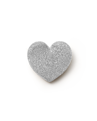 18k white florentine frosted finish gold cuore bead 