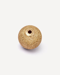 18k yellow gold florentine frosted finish sphere on white background