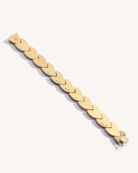 Back view of EveryDay bracelet, brushed 18k yellow gold, engraved wish meanings, on white background