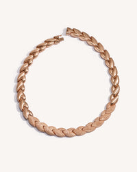 18k pink gold EveryDay necklace with Patinato segments, Florentine Finish frosted gold, on white background