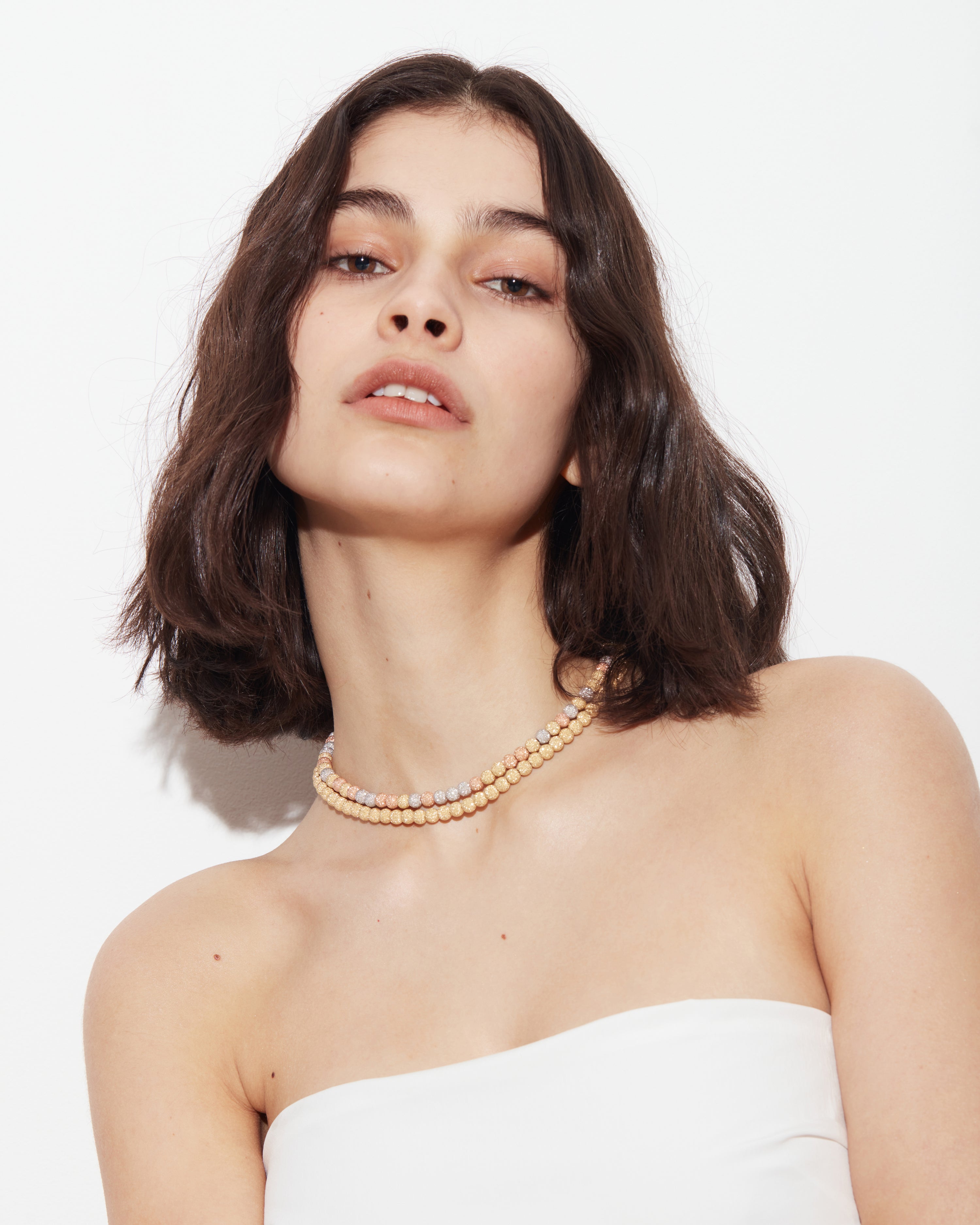 Florentine Finish Short Beaded Necklace | Carolina Bucci