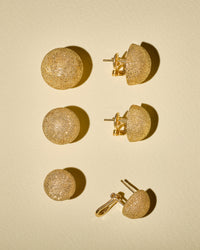 Florentine Finish Large Button Studs With Clip