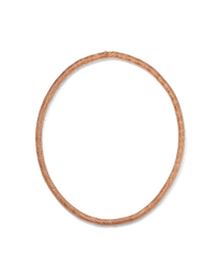 18k rose gold kiss necklace on white background