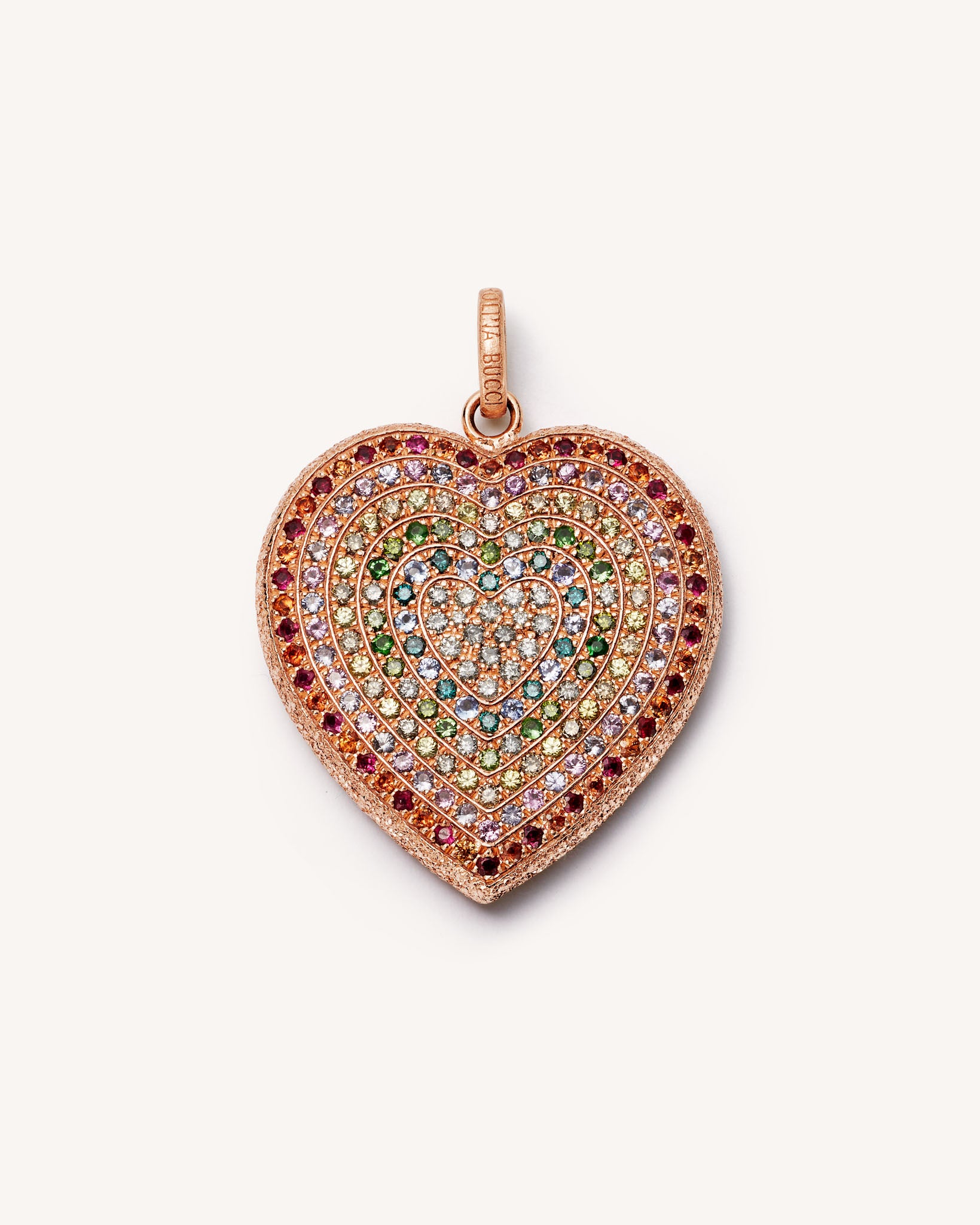 Rainbow Pavé Cuore Pendant | Carolina Bucci