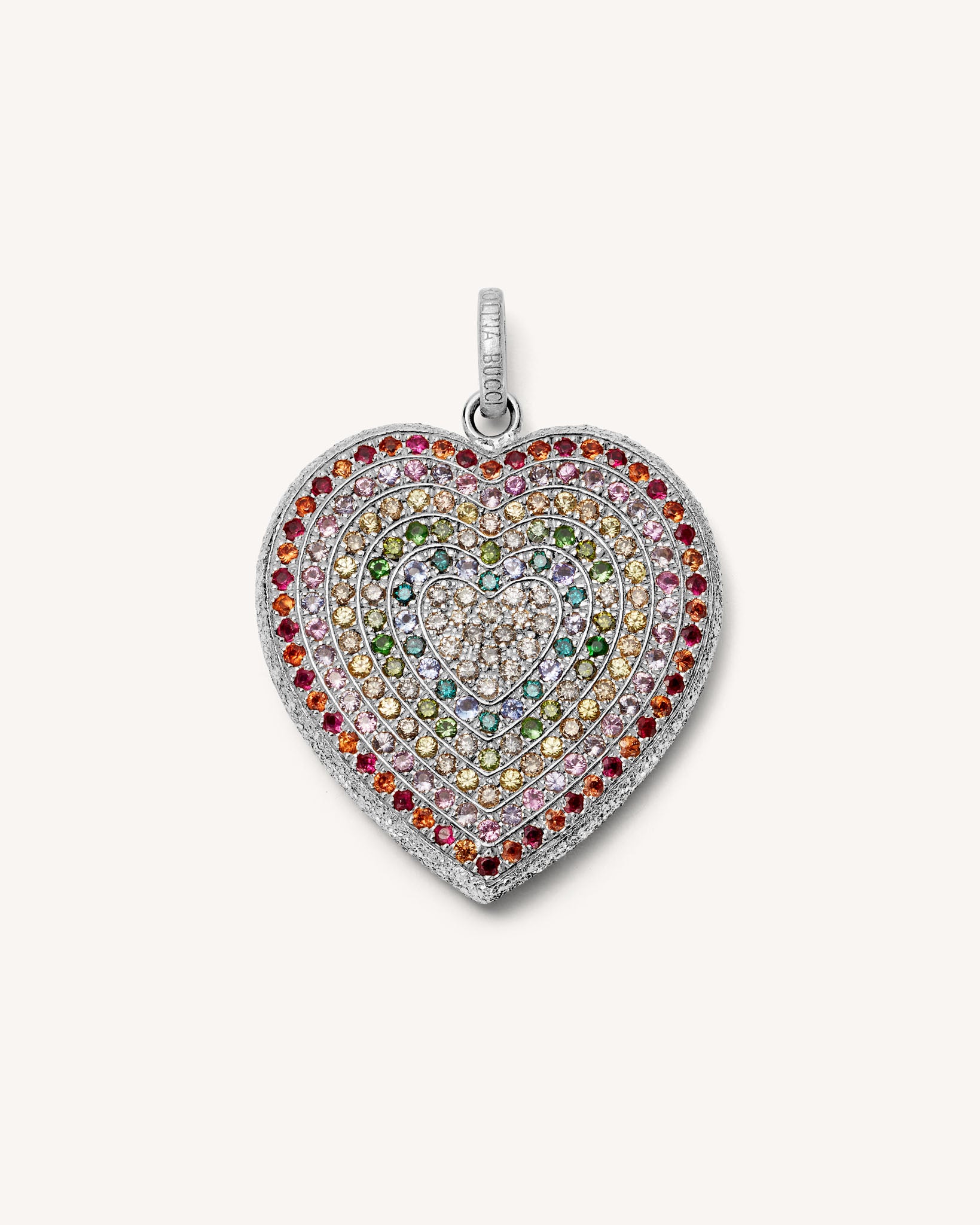 Rainbow Pavé Cuore Pendant | Carolina Bucci