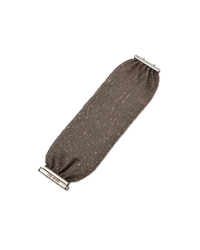 18K black gold and silk 5 cm woven bracelet on white background