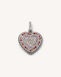Rainbow Pavé Small Cuore Pendant
