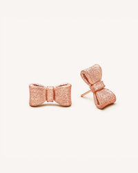 18k florentine frosted finish rose gold tutto per te earrings on white background