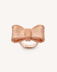 18k rose florentine frosted finish gold tutto per te ring on white background