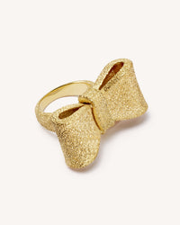 18k yellow florentine frosted finish gold tutto per te ring on white background