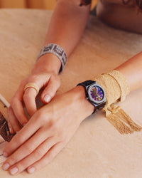 18 yellow florentine frosted finish gold rings with 18k yellow melange scarf and colour field caro bracelet