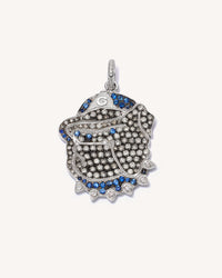 18k white gold bulldog pendant