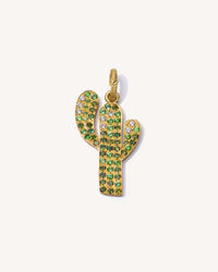 18k yellow gold cactus pendant