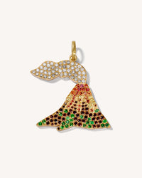 18k yellow gold volcano pendant