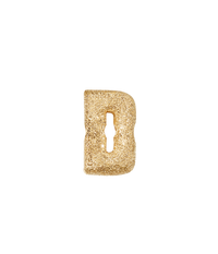 18k Yellow gold florentine frosted finish letter D