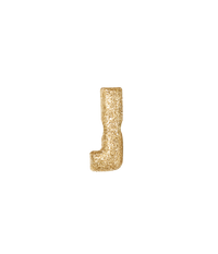 18k Yellow gold florentine frosted finish letter J