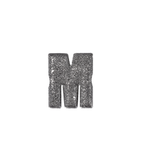 18k Black gold florentine frosted finish letter M 