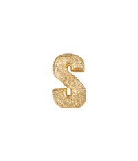 18k Yellow gold florentine frosted finish letter S 