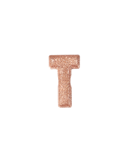 18k Rose gold florentine frosted finish letter T