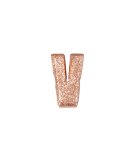 18k Rose gold florentine frosted finish letter V 