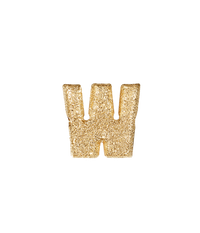 18k Yellow gold florentine frosted finish letter W