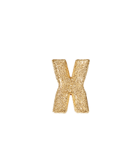 18k Yellow gold florentine frosted finish letter X