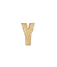18k Yellow gold florentine frosted finish letter Y