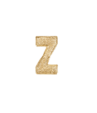 18k Yellow gold florentine frosted finish letter Z