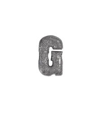 18k White gold florentine frosted finish letter G 
