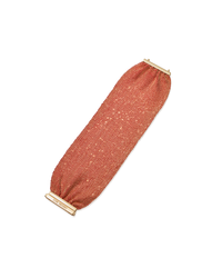 18K rose gold and silk 5 cm woven bracelet on white background