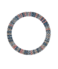 rotating between 18k yellow and black gold twister luxe bracelet with different rainbow of precious stones on white background