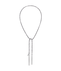 18k white gold health lucky necklace on white background