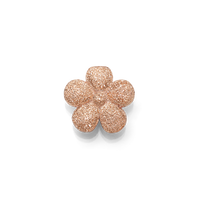 18k florentine frosted finish rose gold fiore bead on white background