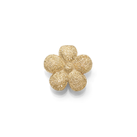 18k florentine frosted finish yellow gold fiore bead on white background