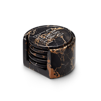 Carrara portoro marble coasters on white background