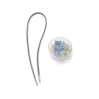 marfa forte beads bracelet with gunmetal cord with 18k white gold caps separated on white background