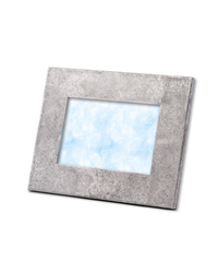 18k white florentine frosted finish gold small frame on white background