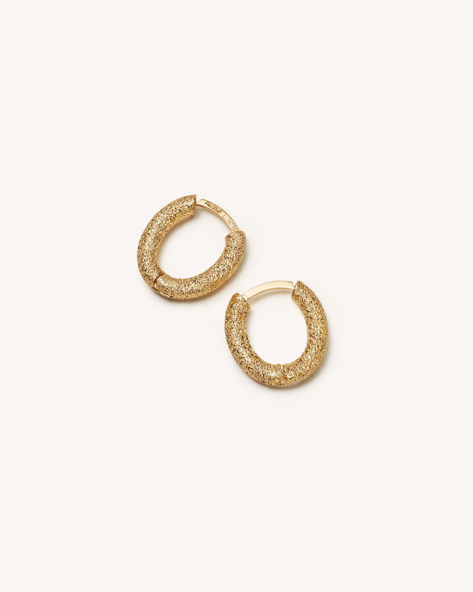 Florentine Finish Oval Huggy Earrings | Carolina Bucci