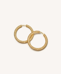 Florentine Finish Small Round Hoop Earrings