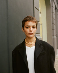 18k yellow florentine frosted finish gold gitane owl pendant with pavé precious stones modelled with 18k yellow florentine frosted finish 1885 links necklace