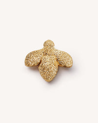 18k yellow florentine frosted finish yellow gold Forte got lucky ape Bead on white background